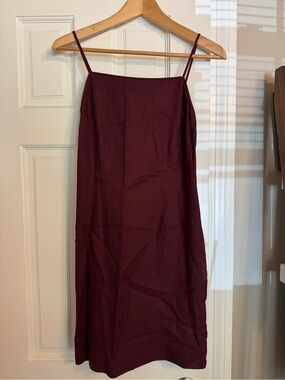 & Other Stories Burgundy Slip Dress with open back